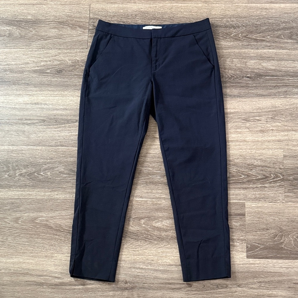 Everlane Women's Navy Ankle Pants Size 6 Wool Blend Classic Cropped Trousers